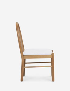 Silla de comedor de madera con respaldo curvo y asiento tapizado - Product Image 3