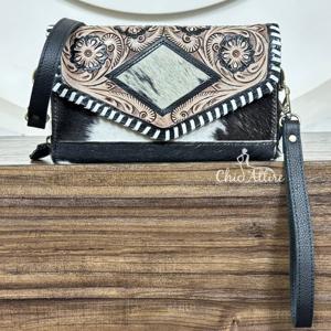 Nuevo Bolso Bandolera Mini de Cuero Vacuno Directo de Fábrica, Bolso de Mano de Cuero Repujado Estilo Boho, Bolso Bandolera Occidental, Bolsos de Hombro Hechos a Mano con Pelo - Product Image 1