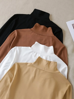Pull d'hiver décontracté à manches longues en cachemire pour femmes Pull uni à col roulé de qualité supérieure pour femmes fabriqué en Inde