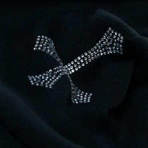Moda Regular manga completa Unisex personalizado Rhinestone Sudadera con capucha High Street Style 100% algodón patrón sólido Rhinestone con capucha - Product Image 2