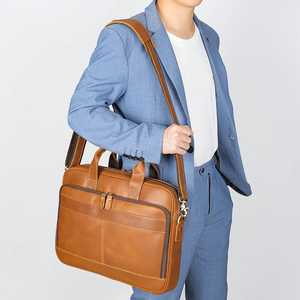 Porte-documents de bureau en cuir de vachette véritable Sac de messager Sac pour ordinateur portable en cuir Porte-documents en cuir - Product Image 6