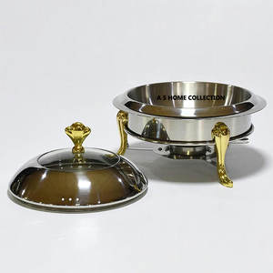 Plato de frotamiento de Metal de acero inoxidable con acabado dorado clásico exclusivo, cocina de Hotel, catering, uso de frotamiento - Product Image 4