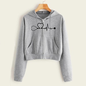 Vente en gros 2025 de haute qualité personnalisé femmes 100% coton polaire fermeture éclair respirant anti-boulochage imprimé badge sweat à capuche printemps - Product Image 1