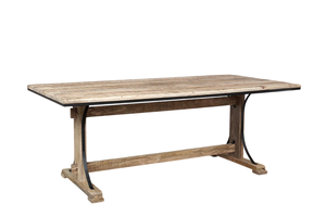 Mesa de Comedor de Madera de Mango Macizo de Asia, Forma Rectangular, Estilo Vintage, Patas de Madera, Diseño Moderno, para Hogar, Oficina y Cocina - Product Image 4