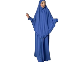 Robe ample décontractée en mousseline de soie pour femme, grande taille, deux pièces, couleur unie, avec burqa et foulard, antistatique et respirante, tenue de prière