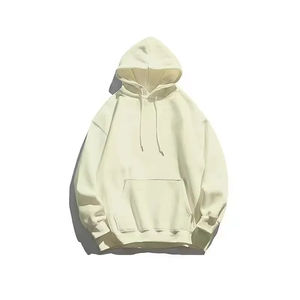 Sudadera gruesa y pesada de algodón 100% para hombre, Sudadera con capucha de felpa francesa de alta calidad en blanco, ropa de calle de gran tamaño, sudadera con capucha y logotipo personalizado - Product Image 1