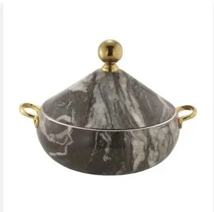 Pot de luxe en métal argenté et doré avec casseroles, table de mariage, plat de service pour garder les aliments au chaud - Product Image 6