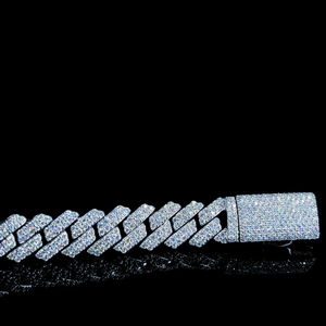 VVS Diamond 925 Sterling <b>Silver</b> Iced Out <b>Cuban</b> Link <b>Chain</b> Hip Hop Jewelry Gift - Product Image 3