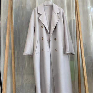 Manteau d'hiver en laine pour femme 2026, coupe ajustée de luxe, double boutonnage, style trench-coat avec col tailleur, nouveau style, vêtement d'extérieur décontracté - Product Image 2