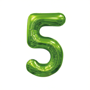 Globo de Fiesta con Número Verde N5 de 100 cm, Bolsa de 12 Unidades - Product Image 2