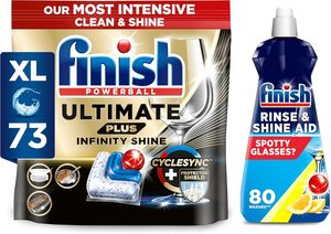 Pack de 80 comprimés pour lave-vaisselle Finish Ultimate Infinity Shine, Original + Rinse Aid Nettoyant pour lave-vaisselle Finish |   Parfum - Product Image 5