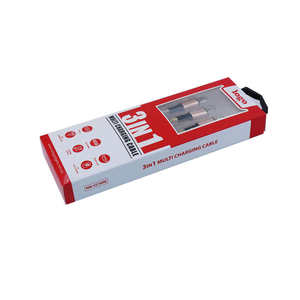 Custom Printed Paper Packaging Box with <b>Plastic</b> Blister Tray for USB Charging Cable - Product Image 2