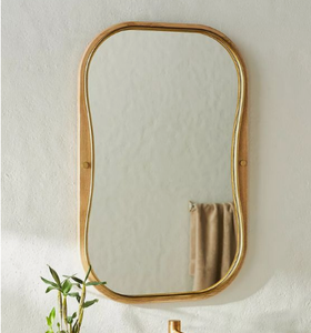 Miroir décoratif mural de forme personnalisée le plus vendu avec cadre plaqué or Design contemporain pour la décoration intérieure - Product Image 6