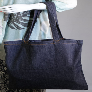 Sac à provisions fourre-tout en toile de coton 100% recyclé écologique Sac d'épicerie à bandoulière avec logo imprimé personnalisé bon marché personnalisé - Product Image 6
