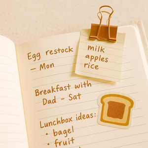 LABON Cozy Breakfast Family Weekly Planner con cubierta de tela de tapa dura Iconos de comida lindos para la gestión de comidas y horarios del hogar - Product Image 5