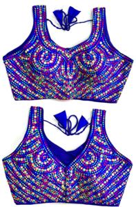 Blusa moderna con cuello en V, patrón bordado con hilo de lentejuelas y espejo de papel de aluminio, vestido de novia tejido de poliéster a la moda - Product Image 3