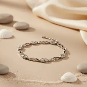Delicate 925 <b>Silver</b> <b>Heart</b> Charm <b>Bracelet</b> for Women Fine Jewelry Gift - Product Image 1