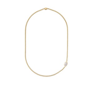 Elegante Collar de Diamantes con Corte Ovalado Alargado de Diamante Cultivado en Laboratorio de 3.07 Ct E VS1 en Oro Amarillo de 18K para Uso Diario o Regalo - Product Image 1