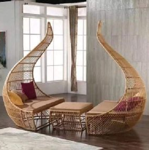 ชุดโซฟา5ที่นั่งเฟอร์นิเจอร์ต้นอ้อยสำหรับใช้กลางแจ้งในร่มสวนลานบ้านของโรงแรมในงานเลี้ยง - Product Image 2