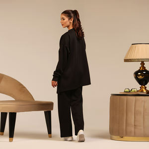 Ensemble coordonné tendance pour femmes, vêtements modestes, haut long et pantalon, coupe décontractée, esthétique propre, conçu par Wida Sports - Product Image 5