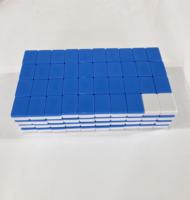 Tuiles de Mahjong Américaines Modernes Orange Personnalisées, Ensemble de 144 Tuiles Durables en Mélamine Transparente, Table de Mahjong pour Fêtes Familiales