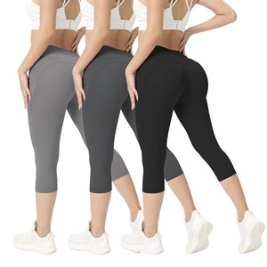 <b>Women's</b> Elastic High Waist Knitted <b>Leggings</b> Breathable Quick Dry Fitness Cycling Shorts Spring Workouts Casual Jogging - Product Image 1