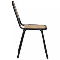 Chaise de bureau simple en bois massif avec cadre en métal meubles de salon portables pour la maison hôtel école parc-pour tous les environnements