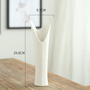 Flor seca estrellada Simple nórdica con jarrón sala de estar mesa de flores de porcelana blanca decoración de jarrón de cerámica hidropónica - Product Image 2
