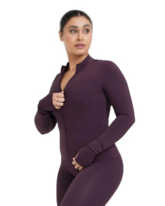 Deportes de mujer Yoga Cremallera Secado rápido Ropa para correr Chaquetas Manga larga Al Aire Libre Fitness Gimnasio Mujeres Chaqueta de yoga - Product Image 3