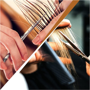 Ciseaux de coupe de cheveux de bord de rasoir finition polonaise lame tranchante droite ciseaux de salon de coiffure en acier inoxydable avec anneau en caoutchouc - Product Image 5