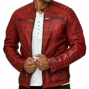 Chaqueta de cuero de talla grande para hombre de alta calidad al por mayor estilo callejero con cuello levantado y capucha para uso en exteriores en invierno - Product Image 1