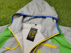 Streetwear personnalisé deux pièces survêtement tissé en nylon et polyester coupe-vent veste courte Se Patchwork Zip personnalisable ensemble court - Product Image 4