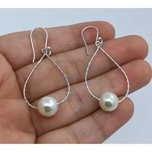 Pendientes de Plata de Ley 925 con Perlas de Agua Dulce, Hechos a Mano, Estilo Vintage, Forma de Lágrima, para Fiesta o Regalo - Product Image 3