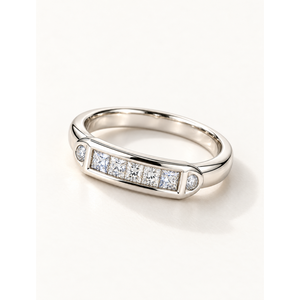 Bague de princesse royale en acier inoxydable plaqué or 18 carats, bijoux de mode géométriques - Product Image 1