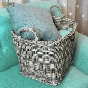 Eco Material Size Friendly Manufacture Low MOQ toy storage basket Unframed Hand-Woven Square Resin Basket Set Made in Vietnam