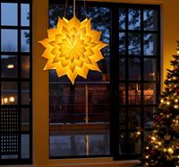 Lanternes étoiles en papier suspendues pour Noël, décoration intérieure pour fenêtre, décorations de fête, étoiles en papier suspendues pour les fêtes