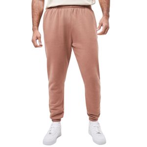 Pantalones de chándal con etiqueta marrón bellota para hombre, ajuste relajado, forro polar suave, algodón, dobladillo acanalado, aspecto a medida con atractivo informal de primera calidad - Product Image 1