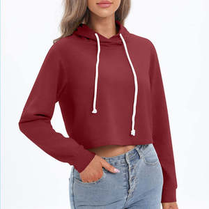 Sudadera Corta de Alta Calidad para Mujer, MOQ Bajo, Logotipo Personalizado, Sudaderas para Mujer al por Mayor, Ropa, Top Corto, Sudaderas para Mujer - Product Image 2