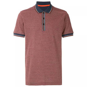 Polo à manches courtes à motif solide pour hommes pour l'été Streetwear Mode décontractée avec couleurs contrastées - Product Image 1