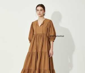 ชุดเดรสมิดิผ้าฝ้ายเนื้อนุ่มสำหรับผู้หญิงชุดเดรสผ้าฝ้ายเรียบง่ายเป็นมิตรกับสิ่งแวดล้อมชุดฤดูร้อน - Product Image 2