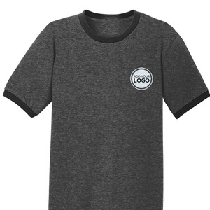 T-shirt Ringer Slim Fit 100% Coton Vert/Noir Impression Personnalisée DTG DTF Vêtements pour Hommes - Product Image 6