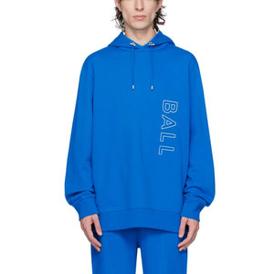 Sweat à capuche imprimé boule de signe de paix thermique unisexe uni bleu Fabricant en gros Sweat à capuche de haute qualité ESS HeavyWeight 100% coton - Product Image 1