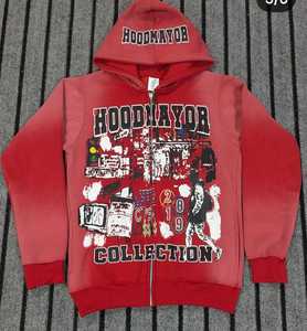 ชุดกีฬากันหนาวแบบมีซิปสำหรับผู้ชายเสื้อฮู้ดซักกรดชุดวอร์มแนวสตรีทแบบกำหนดเอง - Product Image 5