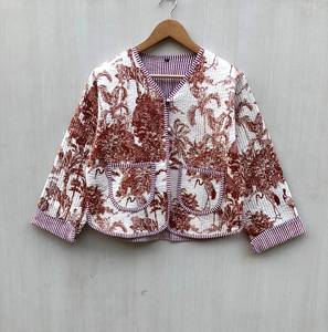 Chic manteau d'hiver pour femmes TNT tissu veste courte détachable Suzani broderie matelassé imprimé coton remplissage bouton solide - Product Image 6