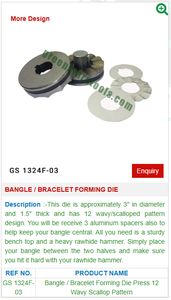 Herramientas de joyería GS 1324F-03 para joyeros Brazalete/Pulsera Formando Die - Product Image 2