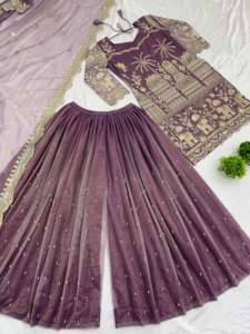 Superbe collection de créateurs en filet sergé avec broderie lourde et séquence de travail tenue de fête parfaite pour mariage et fête - Product Image 5