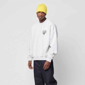 Sudadera de cuello redondo de gran tamaño, suéter de algodón liso con logotipo impreso, Jersey bordado en blanco para hombre, sudadera bordada, registro personalizado - Product Image 3