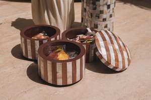 Majestic Harmony Acrylique Conteneur De Stockage Des Aliments Naturel Top Irisé Nacre Incrustation Fraîcheur Préservation pour Spécial - Product Image 6