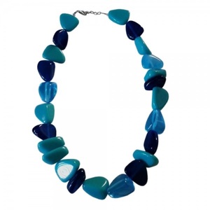 Collar de resina blanco y negro hecho a mano para mujer, chapado en oro clásico, doble línea, superventas, joyería de moda para bodas y niñas - Product Image 1