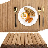 Sets de table et sous-plats en bambou faits à la main, résistants à la chaleur, écologiques et personnalisables pour la maison et la restauration